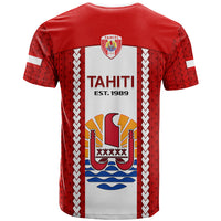 Tahitian Football T Shirt Tahiti Coat of Arm Polynesian Sporty Style LT14 - Polynesian Pride