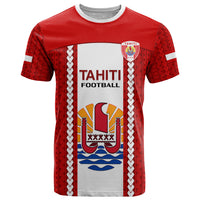Custom Tahitian Football T Shirt Tahiti Coat Of Arm Polynesian Sporty Style LT14 Red - Polynesian Pride