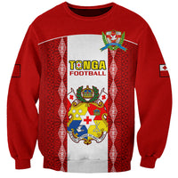 Personalised Tonga Football Sweatshirt Tongan Ngatu Pattern Sporty Style LT14 Unisex Red - Polynesian Pride
