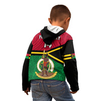 Personalised Vanuatu Football Kid Hoodie Vanuatuan Coat Of Arm Polynesian Flag Style LT14 - Polynesian Pride