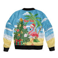 Flamingo Hawaii Summer Christmas Personalized Bomber Jacket Mele Kalikimaka Beachy Vibes