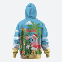 Flamingo Hawaii Summer Christmas Personalized Hoodie Mele Kalikimaka Beachy Vibes