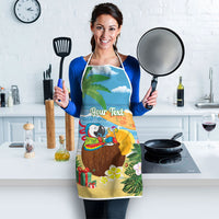 Chilling Parrot Hawaii Summer Christmas Personalized Apron It's 5 O'Clock Somewhere Beachy Vibes