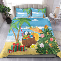 Chilling Parrot Hawaii Summer Christmas Personalized Bedding Set It's 5 O'Clock Somewhere Beachy Vibes