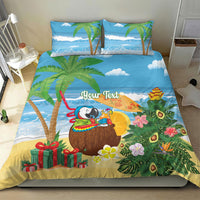 Chilling Parrot Hawaii Summer Christmas Personalized Bedding Set It's 5 O'Clock Somewhere Beachy Vibes