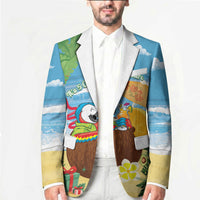 Chilling Parrot Hawaii Summer Christmas Personalized Blazer It's 5 O'Clock Somewhere Beachy Vibes