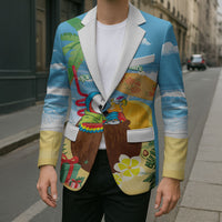 Chilling Parrot Hawaii Summer Christmas Personalized Blazer It's 5 O'Clock Somewhere Beachy Vibes