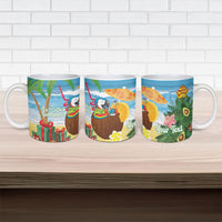 Chilling Parrot Hawaii Summer Christmas Personalized Ceramic Mug It's 5 O'Clock Somewhere Beachy Vibes
