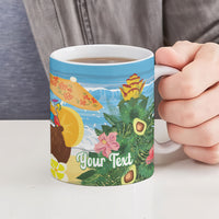 Chilling Parrot Hawaii Summer Christmas Personalized Ceramic Mug It's 5 O'Clock Somewhere Beachy Vibes