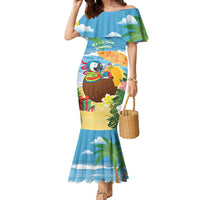 Chilling Parrot Hawaii Summer Christmas Personalized Family Matching Mermaid Dress and Hawaiian Shirt It's 5 O'Clock Somewhere Beachy Vibes