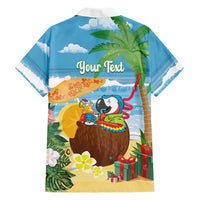 Chilling Parrot Hawaii Summer Christmas Personalized Family Matching Off Shoulder Short Dress and Hawaiian Shirt It's 5 O'Clock Somewhere Beachy Vibes LT14 Dad's Shirt - Long Sleeve Blue - Polynesian Pride
