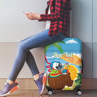 Chilling Parrot Hawaii Summer Christmas Personalized Luggage Cover It's 5 O'Clock Somewhere Beachy Vibes