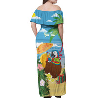 Chilling Parrot Hawaii Summer Christmas Personalized Off Shoulder Maxi Dress It's 5 O'Clock Somewhere Beachy Vibes LT14 - Polynesian Pride
