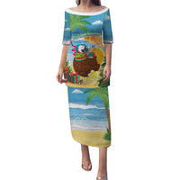 Chilling Parrot Hawaii Summer Christmas Personalized Puletasi It's 5 O'Clock Somewhere Beachy Vibes