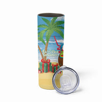 Chilling Parrot Hawaii Summer Christmas Personalized Skinny Tumbler It's 5 O'Clock Somewhere Beachy Vibes