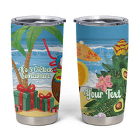 Chilling Parrot Hawaii Summer Christmas Personalized Tumbler Cup It's 5 O'Clock Somewhere Beachy Vibes