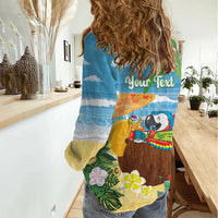 Chilling Parrot Hawaii Summer Christmas Personalized Women Casual Shirt It's 5 O'Clock Somewhere Beachy Vibes