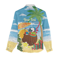Chilling Parrot Hawaii Summer Christmas Personalized Women Casual Shirt It's 5 O'Clock Somewhere Beachy Vibes