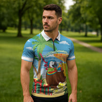 Chilling Parrot Hawaii Summer Christmas Personalized Zipper Polo Shirt It's 5 O'Clock Somewhere Beachy Vibes LT14 - Polynesian Pride