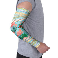 Flamingo Hawaii Summer Arm Sleeves Hawaiian Lei Pakala Motifs Tropical Style