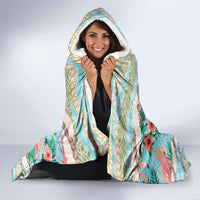 Flamingo Hawaii Summer Hooded Blanket Hawaiian Lei Pakala Motifs Tropical Style
