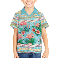 Flamingo Hawaii Summer Kid Hawaiian Shirt Hawaiian Lei Pakala Motifs Tropical Style