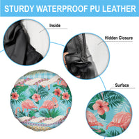 Flamingo Hawaii Summer Spare Tire Cover Hawaiian Lei Pakala Motifs Tropical Style
