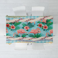 Flamingo Hawaii Summer Tablecloth Hawaiian Lei Pakala Motifs Tropical Style