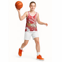New Zealand Christmas In July Personalised Basketball Jersey Funny Santa Sheep Meri Kirihimete Red