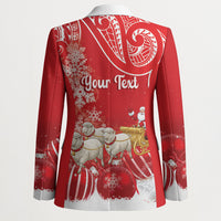 New Zealand Christmas In July Personalised Blazer Funny Santa Sheep Meri Kirihimete Red