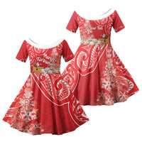 New Zealand Christmas In July Personalised Family Matching Mermaid Dress and Hawaiian Shirt Funny Santa Sheep Meri Kirihimete Red LT14 Daughter's Dress Red - Polynesian Pride