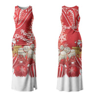 New Zealand Christmas In July Personalised Family Matching Tank Maxi Dress and Hawaiian Shirt Funny Santa Sheep Meri Kirihimete Red LT14 Mom's Dress Red - Polynesian Pride