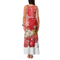 New Zealand Christmas In July Personalised Family Matching Tank Maxi Dress and Hawaiian Shirt Funny Santa Sheep Meri Kirihimete Red