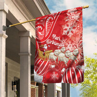 New Zealand Christmas In July Garden Flag Funny Santa Sheep Meri Kirihimete Red