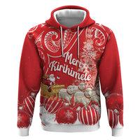 New Zealand Christmas In July Personalised Hoodie Funny Santa Sheep Meri Kirihimete Red