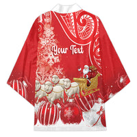 New Zealand Christmas In July Personalised Kimono Funny Santa Sheep Meri Kirihimete Red