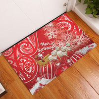 New Zealand Christmas In July Rubber Doormat Funny Santa Sheep Meri Kirihimete Red