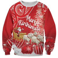 New Zealand Christmas In July Personalised Sweatshirt Funny Santa Sheep Meri Kirihimete Red