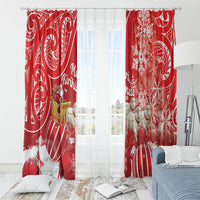 New Zealand Christmas In July Window Curtain Funny Santa Sheep Meri Kirihimete Red