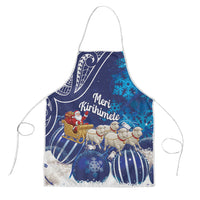 New Zealand Christmas In July Apron Funny Santa Sheep Meri Kirihimete Blue