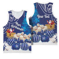 New Zealand Christmas In July Personalised Basketball Jersey Funny Santa Sheep Meri Kirihimete Blue