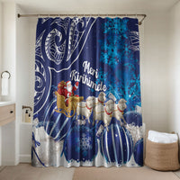 New Zealand Christmas In July Bathroom Set Funny Santa Sheep Meri Kirihimete Blue