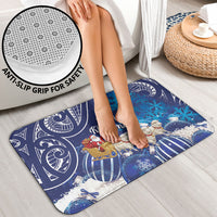 New Zealand Christmas In July Bathroom Set Funny Santa Sheep Meri Kirihimete Blue