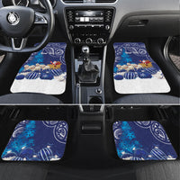 New Zealand Christmas In July Personalised Car Mats Funny Santa Sheep Meri Kirihimete Blue