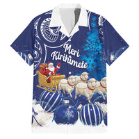 New Zealand Christmas In July Personalised Family Matching Off The Shoulder Long Sleeve Dress and Hawaiian Shirt Funny Santa Sheep Meri Kirihimete Blue