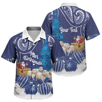 New Zealand Christmas In July Personalised Family Matching Summer Maxi Dress and Hawaiian Shirt Funny Santa Sheep Meri Kirihimete Blue LT14 Son's Shirt Blue - Polynesian Pride