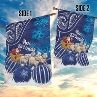 New Zealand Christmas In July Garden Flag Funny Santa Sheep Meri Kirihimete Blue