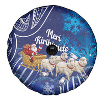 New Zealand Christmas In July Spare Tire Cover Funny Santa Sheep Meri Kirihimete Blue