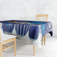 New Zealand Christmas In July Tablecloth Funny Santa Sheep Meri Kirihimete Blue