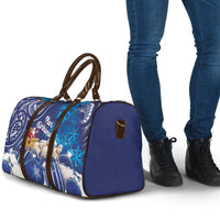 New Zealand Christmas In July Travel Bag Funny Santa Sheep Meri Kirihimete Blue
